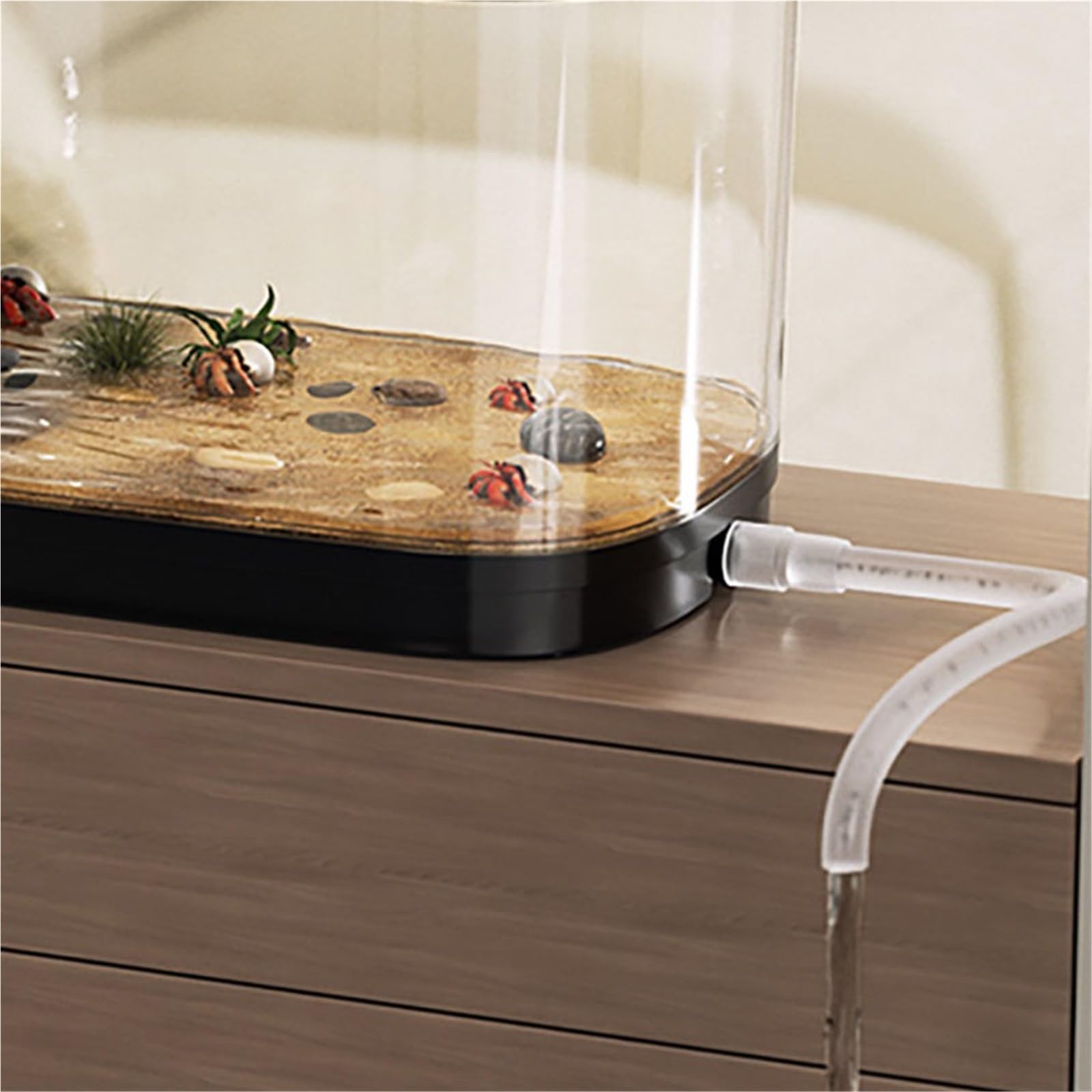 Siedlisko terrarium Skrzynka do karmienia żółwi, mała, dedykowana, odłączana platforma wspinaczkowa Terrarium akwariowe(39.5x22.1x22.5cm)