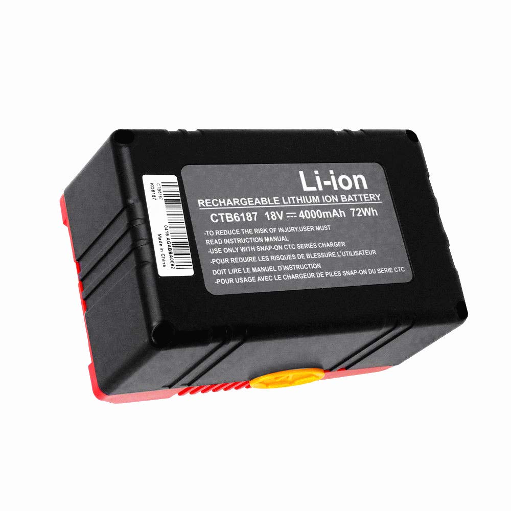 Batteria di ricambio compatibile agli ioni di litio da 18 V, 4000 mAh, 72 Wh, per Snap on CTB6187 CTB6185 CTB4187 CTB4185 CTC620 CTCF420