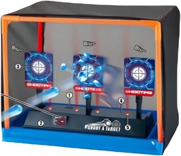 Electronic Gun Shooting Toy with Electronic Target, Automatic Reset/Elevation Function, Automatic Scoring, Voice Prompts, Sound Effects, Practice Kids Toy, For Corporate Festivals, School