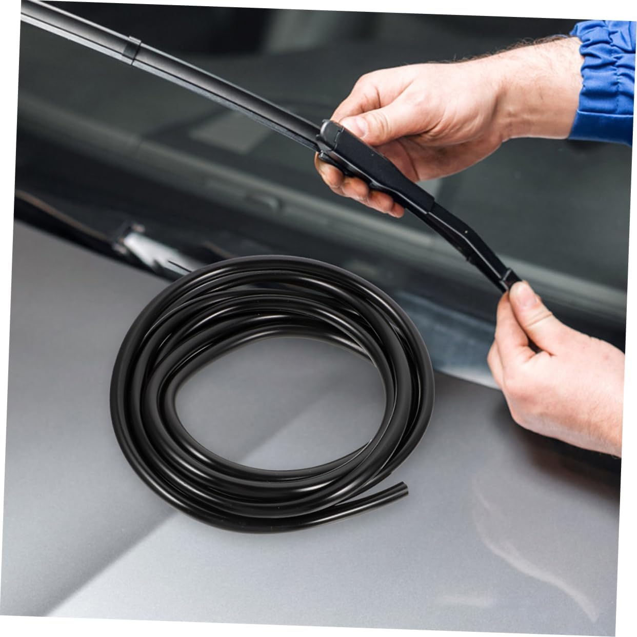 2pcs Windshield Washer Hose Replacement Flexible Automotive Wiper Hose Connector Kit for Compatible Ram Easy to Install Design