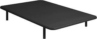 PIKOLIN | Base tapizada Transpirable Tejido 3D | 90x190 cm | Color Negro | Estructura Reforzada | Alta Durabilidad | 4 Patas Color Cerezo incluídas | Entrega y Montaje Incluido