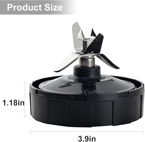 Miniatura 3 de 7 aletas macho de 3.9 pulgadas, piezas de repuesto compatibles con Nutri Ninja Auto iQ BL480 BL482 BL642 BL682 NN102 y 1 junta de goma más.