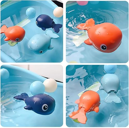Miniatura 2 de Juguete de baño para niños pequeños Bañera Wind-up Ballena Juguete Mecanismo Natación Ballena Bañera Juguete Agua Juguete (naranja)
