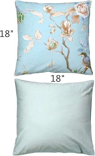 Miniatura 7 de FADFAY Juego de sábanas de 6 piezas con diseño floral de pájaro azul desgastado tamaño Queen, 1 sábana encimera + 1 sábana bajera + 2 fundas de