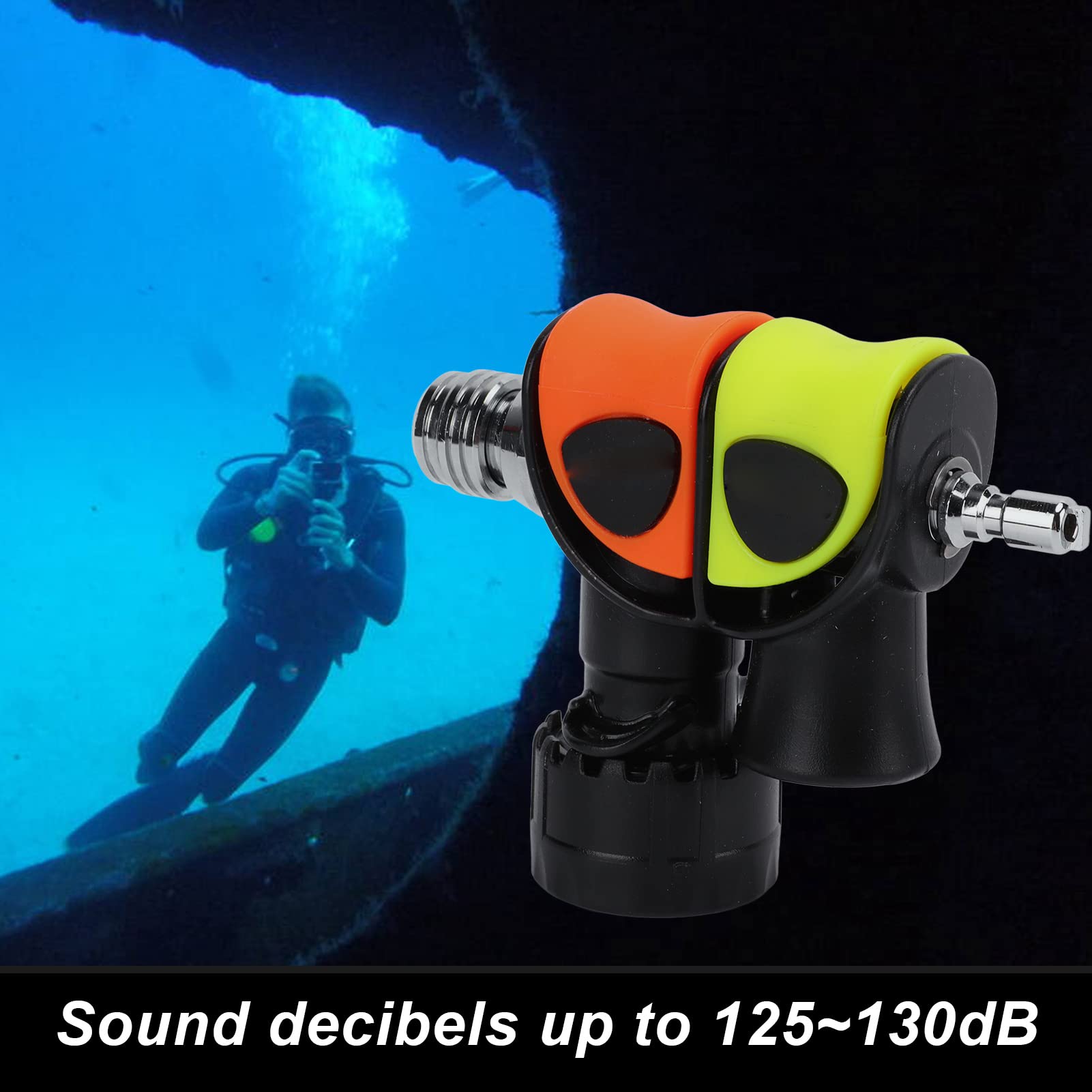 Tyenaza Cicalino per Immersione a Doppia Frequenza, Cicalino per Immersione Sirena a Doppia Frequenza Generatore Acustico di Segnale Universale Subacqueo Anfibio per Esterno