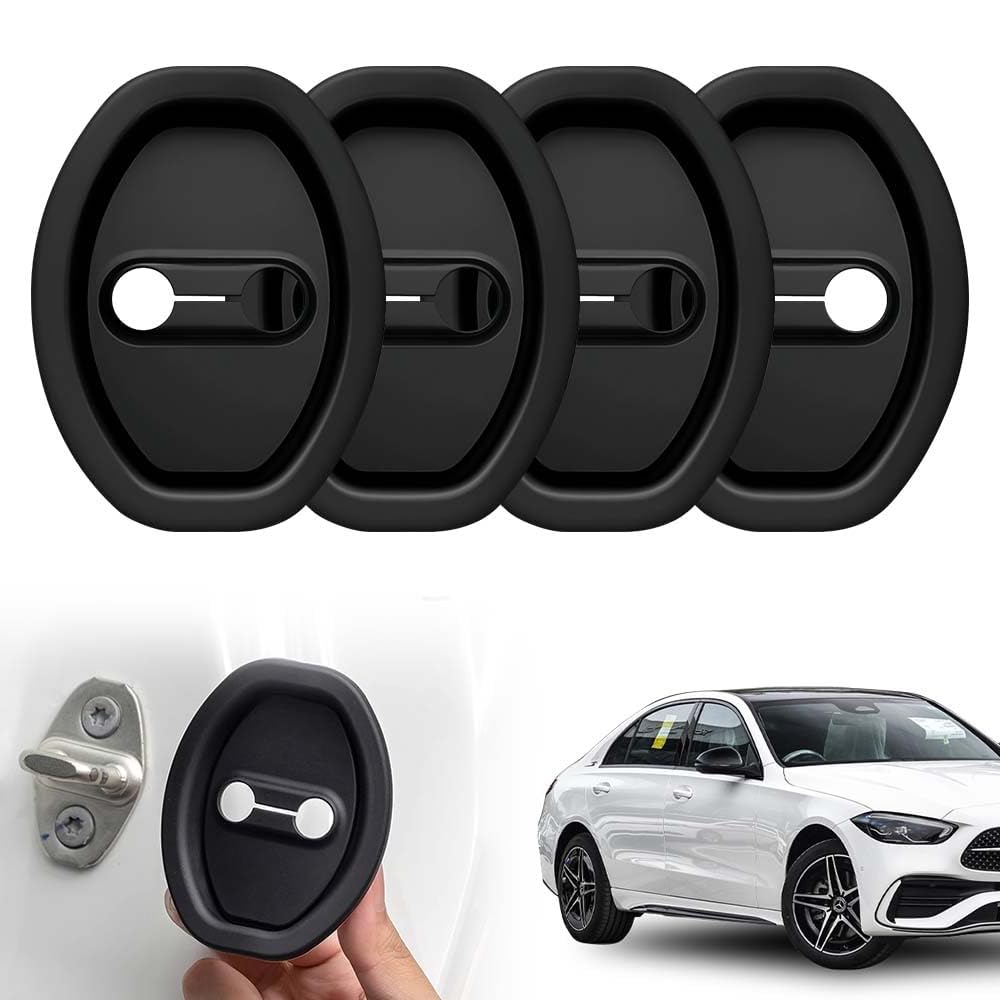 Vividcrate 4 Pcs Universal Car Door Lock Covers for Lexus ES (XV20 XV30 XV40 XV60 XZ10 1996-2025 2026), Flexible Silicone Door Latch Protector Guards, Waterproof, Anti-Rust & Noise Reduction Buffer