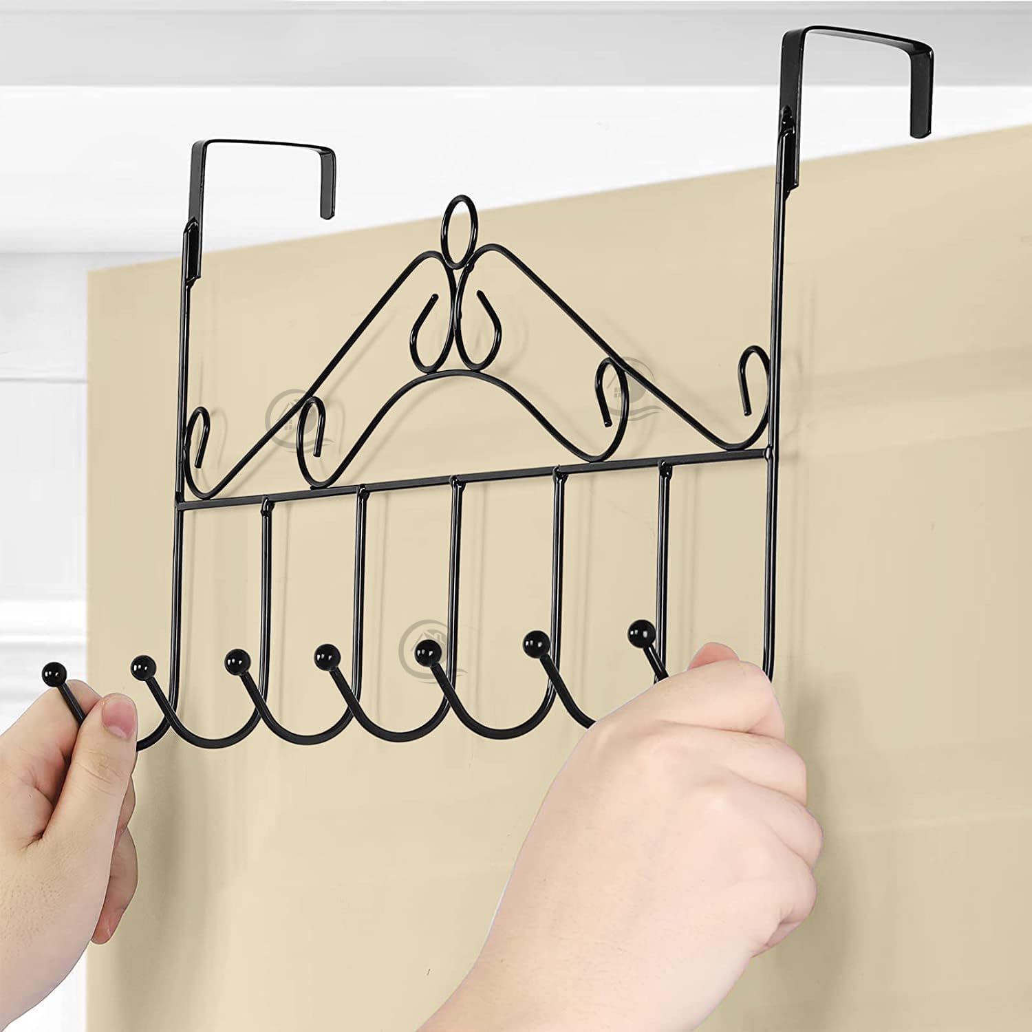 pnlfab Over The Door Hook Hanger, Multi-Functional Steel Organizer Rack, Wall Mount Clothes Hanger, No Drilling Required-image-21