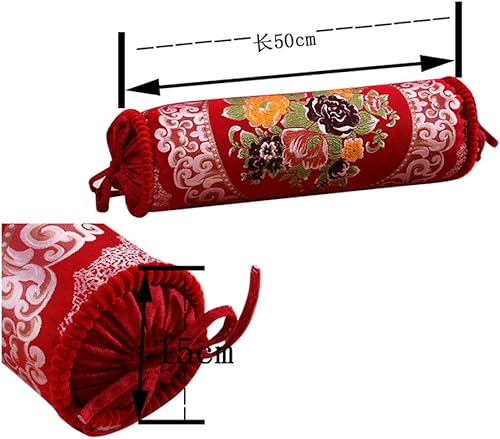 Miniatura 2 de Cojín redondo de estilo europeo para sofá, tejido jacquard, almohada decorativa de caramelo, almohada larga cilíndrica cervical para pies, piernas y