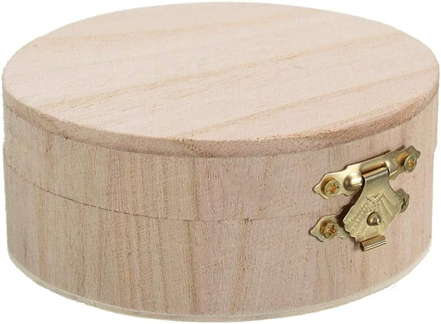 oobest Plain Unfinished Box Unpainted Jewelry Box DIY Storage Chest Treasure Case