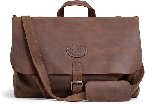 Littlefield & Co., Bolso portador de correo con correa ajustable para el hombro, bolsa de mensajero, maletín grande, bolsa cruzada para hombre,
