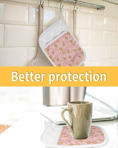 Miniatura 28 de Modern Abstract 2Pcs Pot Holders for Kitchen,Non Slip & Heat Insulation Terry Cloth Potholder Set with Pocket,Thick Hot Pad Oven Mitts Trivet