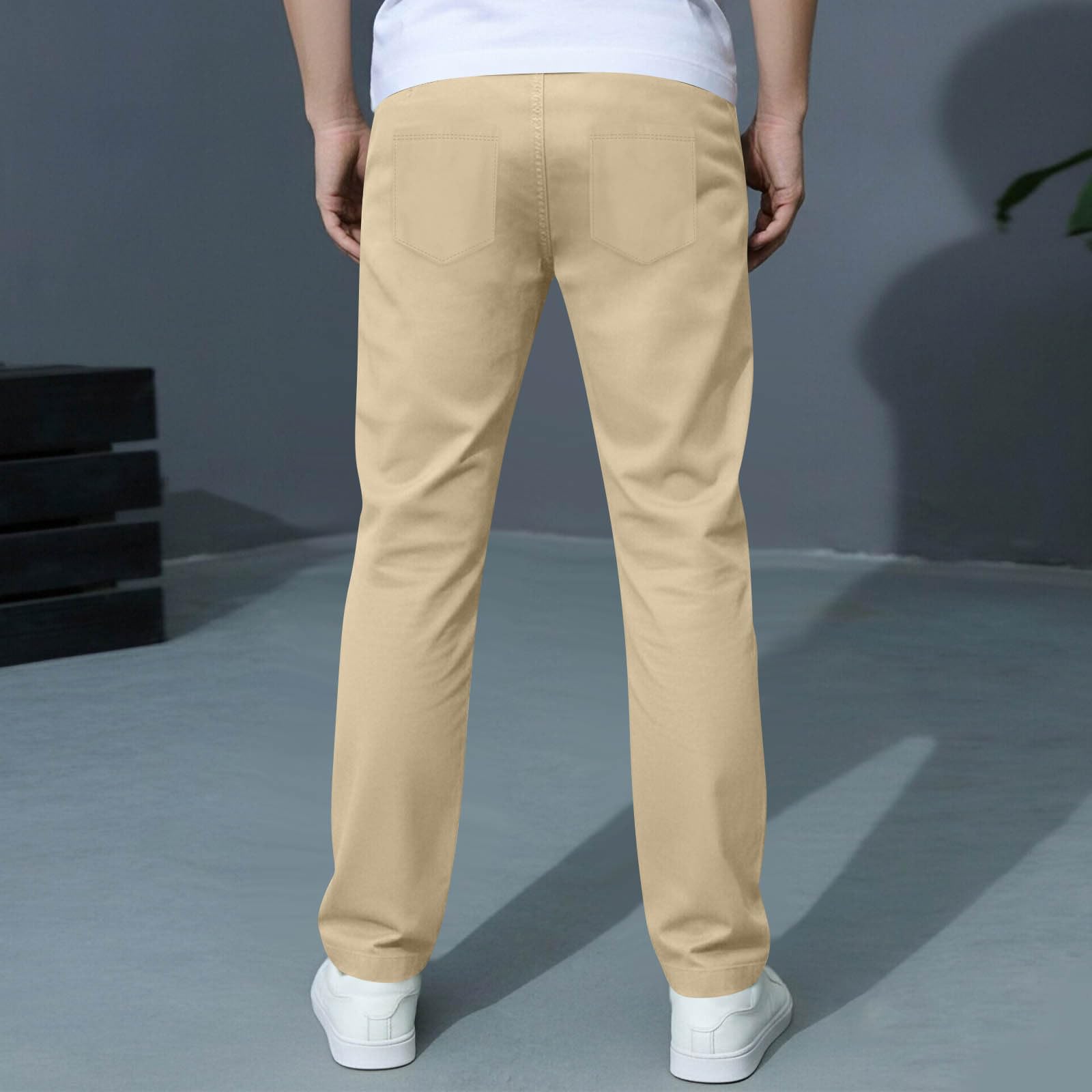 Boys Pants Elastic Waist Trousers Youth Chinos Trousers Pull On Relaxed School Uniform Pants Comfort Twill Pants - 4