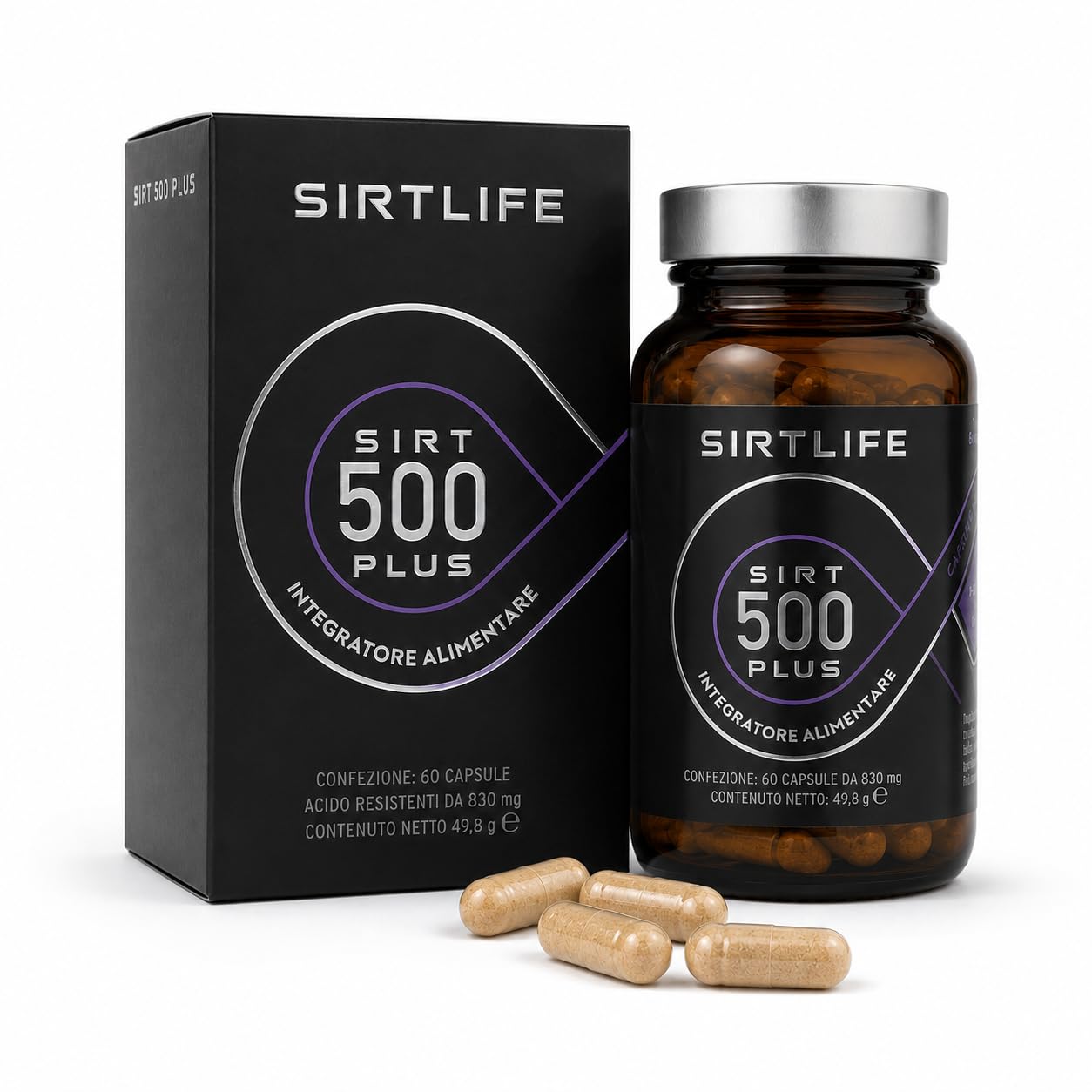 SIRT500 Plus, integratore alimentare naturale attivatore di Sirtuine, migliora il metabolismo e rallenta l’invecchiamento. 60 capsule