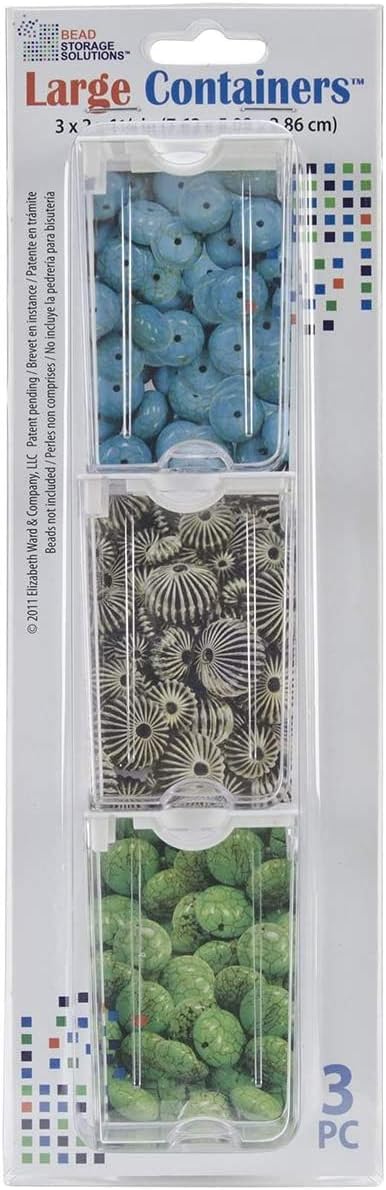 Bead Storage Solutions Plastic Stackable Organizer Tray Bundle with Lid and 18 Size Large Containers for Beads and Craft Supplies