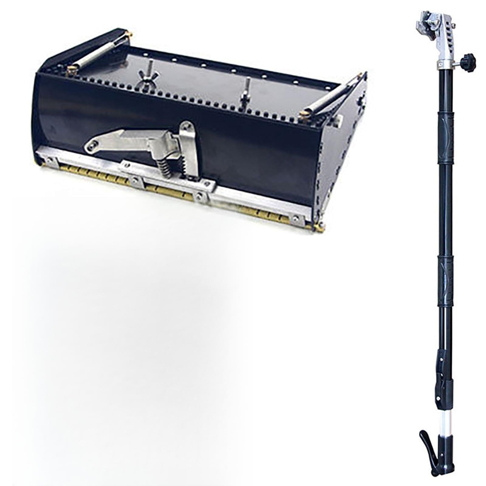 Kit de Herramientas de Acabado: Caja Plana Masilla con Mango Telescópico, Ajuste de Longitud (107-165 cm) para una Distribución Masilla en Placas de Yeso Laminado 8in/22cm