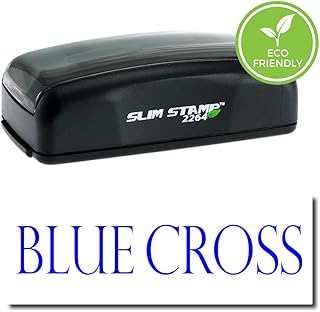 Large Pre-Inked Blue Cross Stamp (Black Ink)