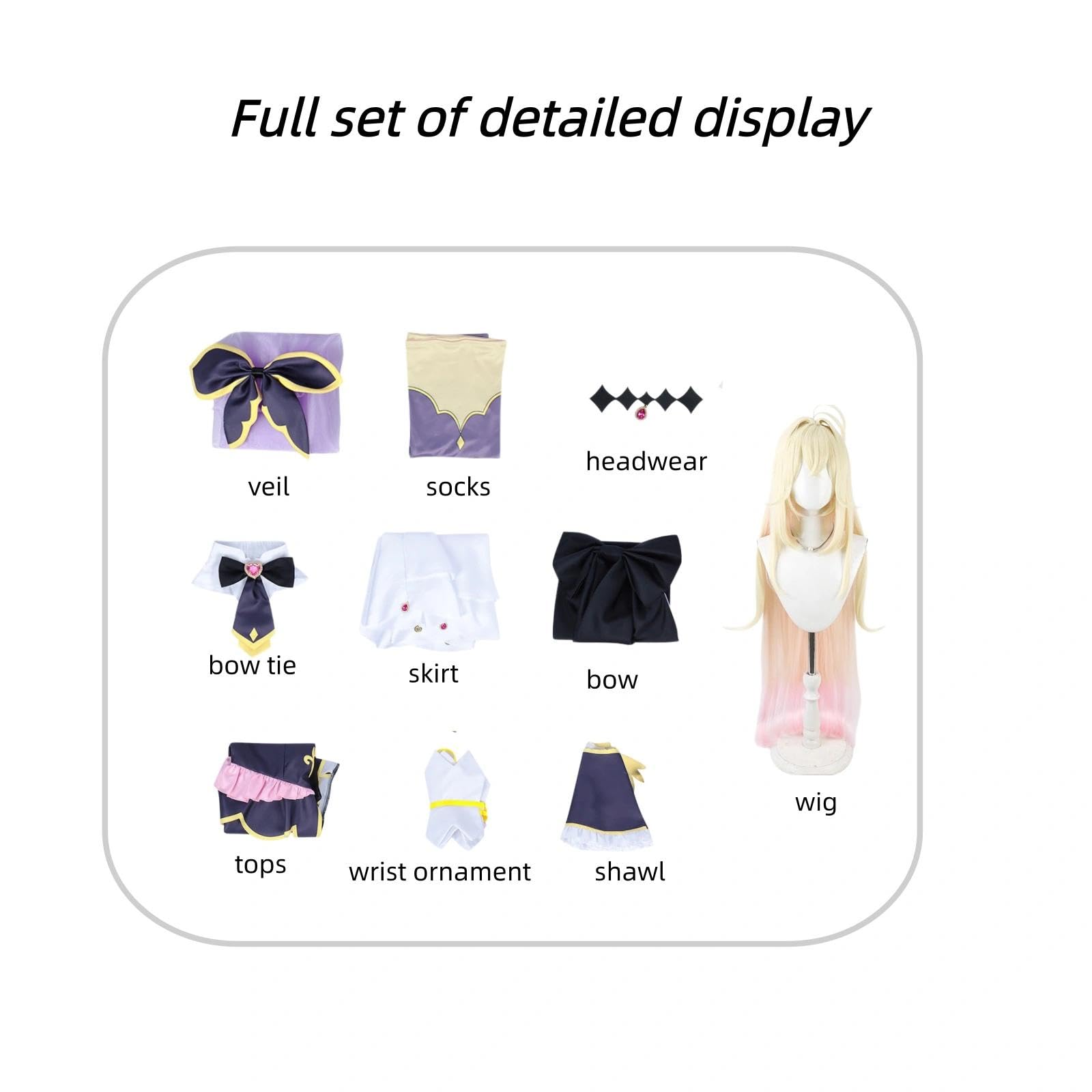 Halloween Kostüm für Erwachsene, Karneval Rollenspiel Cosplay Komplettset – Moriya Ruruka Stil