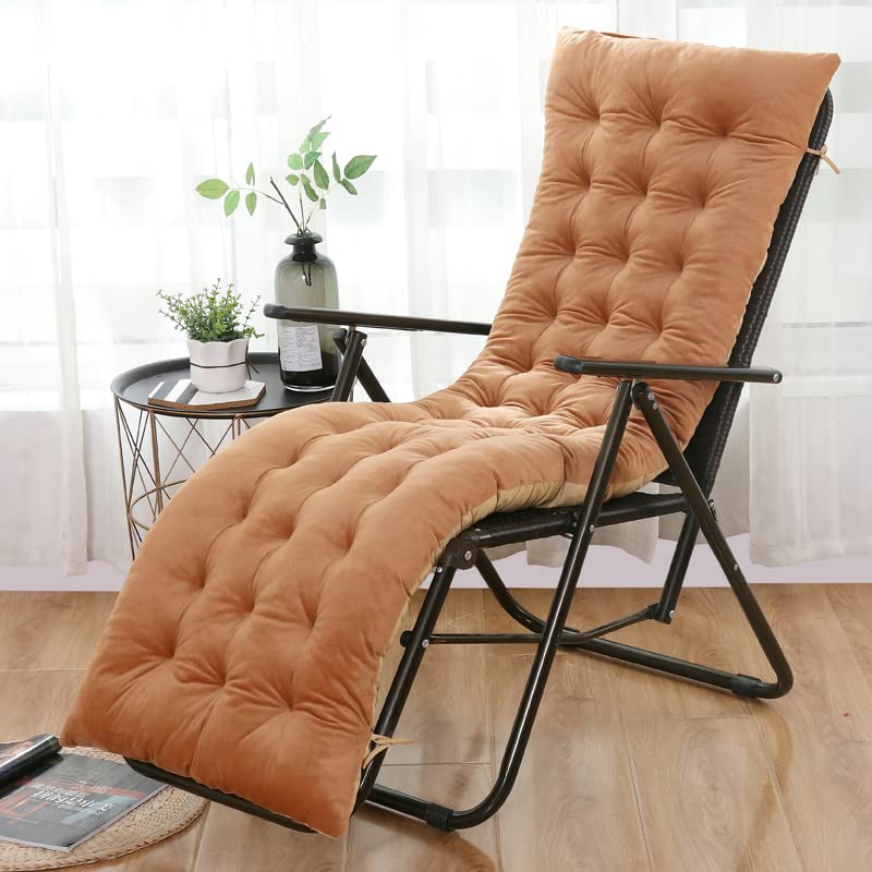 Cojín grueso plegable para tumbona con respaldo, suave y sostenible, para silla de jardín, cama, colchón de respaldo alto, cojín de 53 x 180 cm
