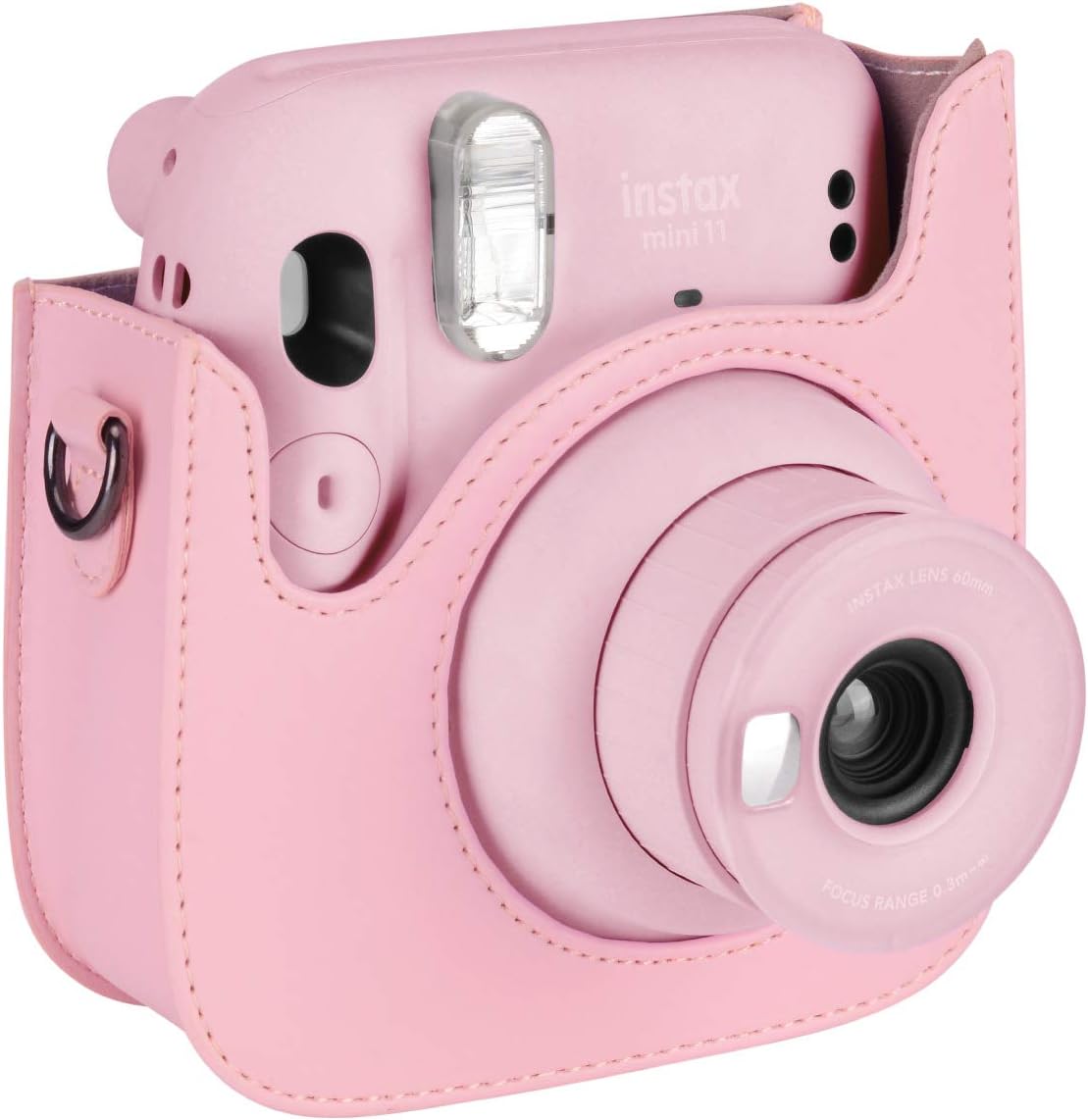 Tiessic Mini 11 Case Compatible with Fujifilm Instax Mini 11 Instant Camera with Shoulder Strap and Pocket - Pink