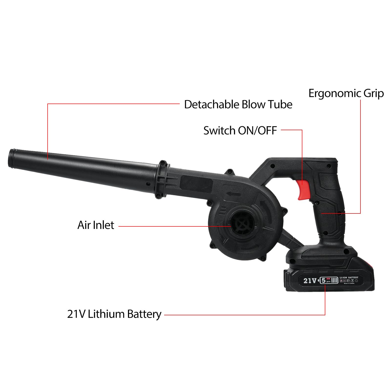 Amazon.co.jp: KKnoon 2-in-1 21V ハンドヘルド電動ブロワーと掃除機 