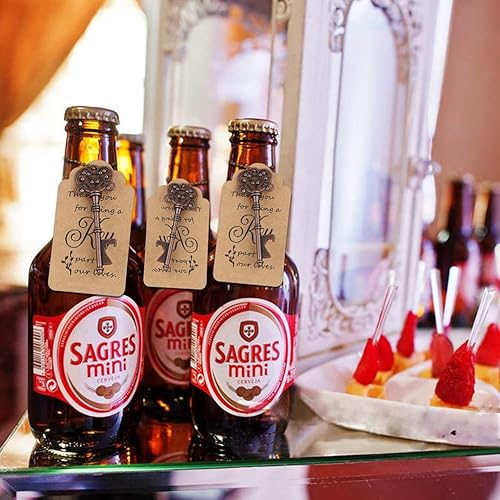 Miniatura 10 de WODEGIFT 20 piezas de recuerdos de boda, abridor de botellas, regalos rústicos de boda, recuerdos de fiesta de despedida de soltera, con etiqueta de