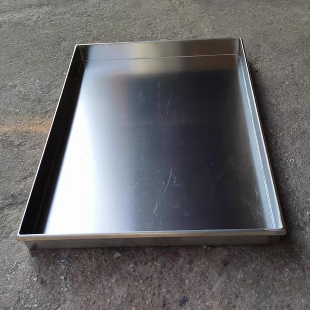 DECAKE Air Conditioner Drip Pan with Drain Window AC Tray for Condensate Collection Large Water Bowl Stainless Steel Prevents Leakage Outdoor Units Plant Pots(100x70cm(39x28in))