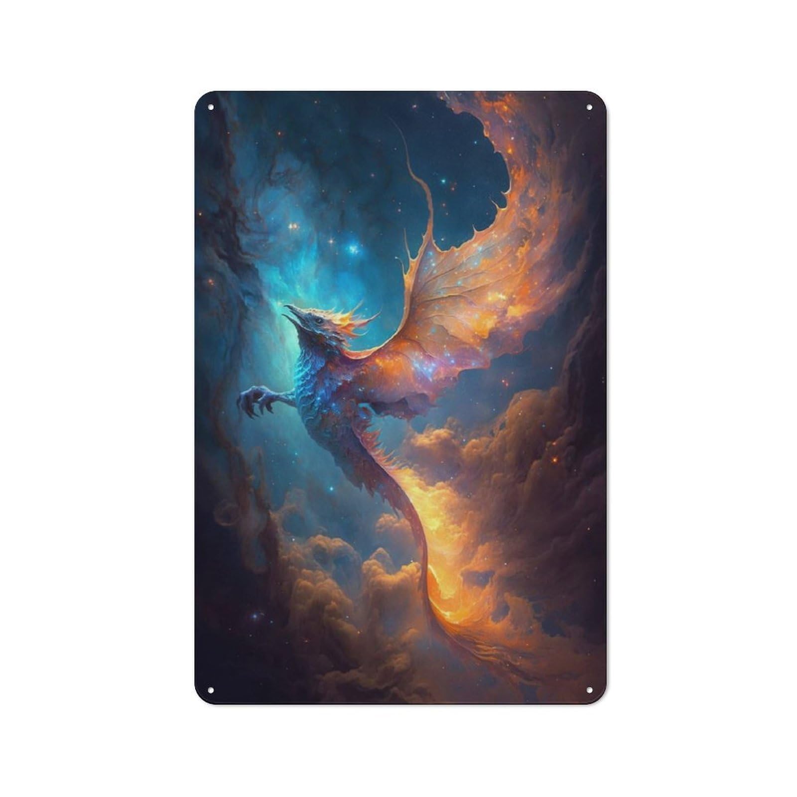 Junmoney Abstract Nebula Dragon Iv Tin Wall Plaque 30X20cm With For Hobby Room Or Studio, For Updating Hobby Room And Studio After Moving