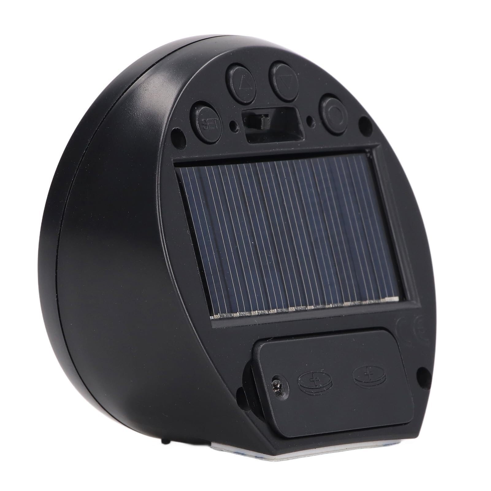 Zegar z termometrem samochodowym, cyfrowy termometr samochodowy na deskę rozdzielczą, zasilany energią słoneczną, automatyczny zegar z termometrem samochodowym do domu i biura