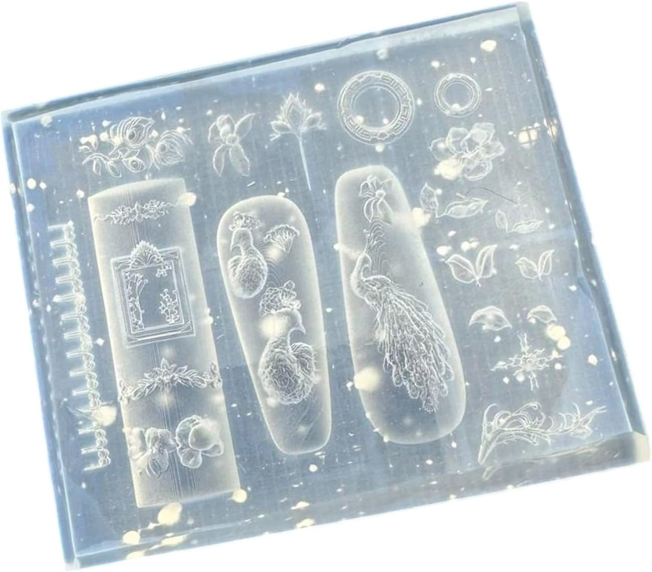 Reusable Chinese Emboss Silicone Nails Art Mold Nails Charm for Manicure Decoration Creative Design Nail Art Silicone Mold