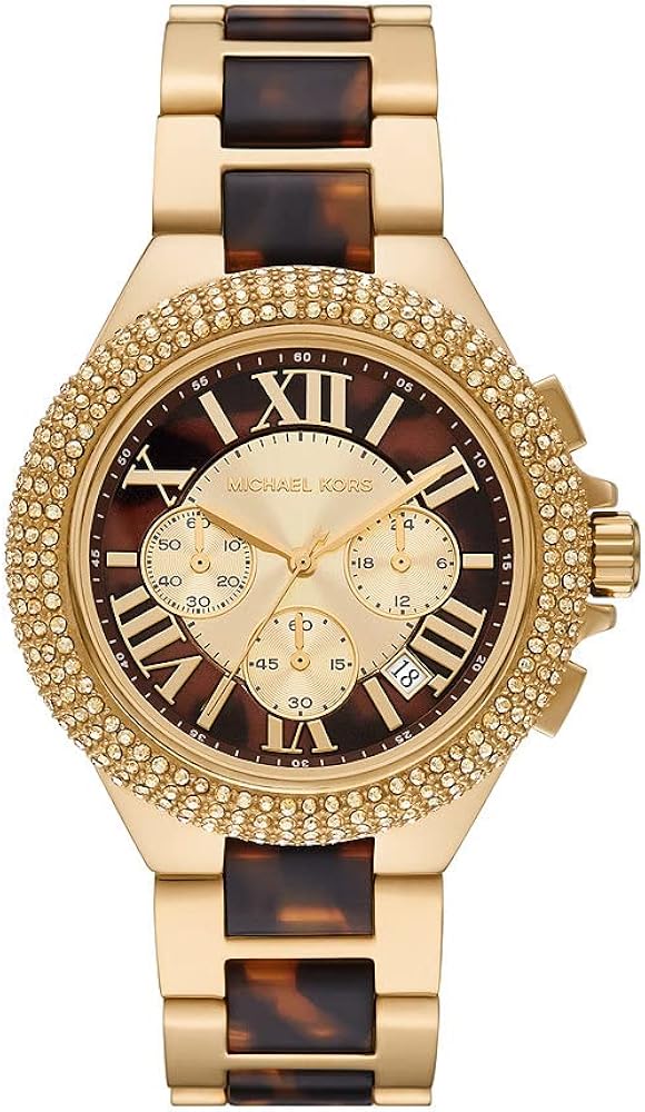 Michael Kors Orologio da Donna Camille, Movimento Cronografico, Orologio in Acciaio Inossidabile con Cassa da 43 mm Michael Kors Orologio da Donna Camille, Movimento Cronografico, Orologio in Acciaio Inossidabile con Cassa da 43 mm
