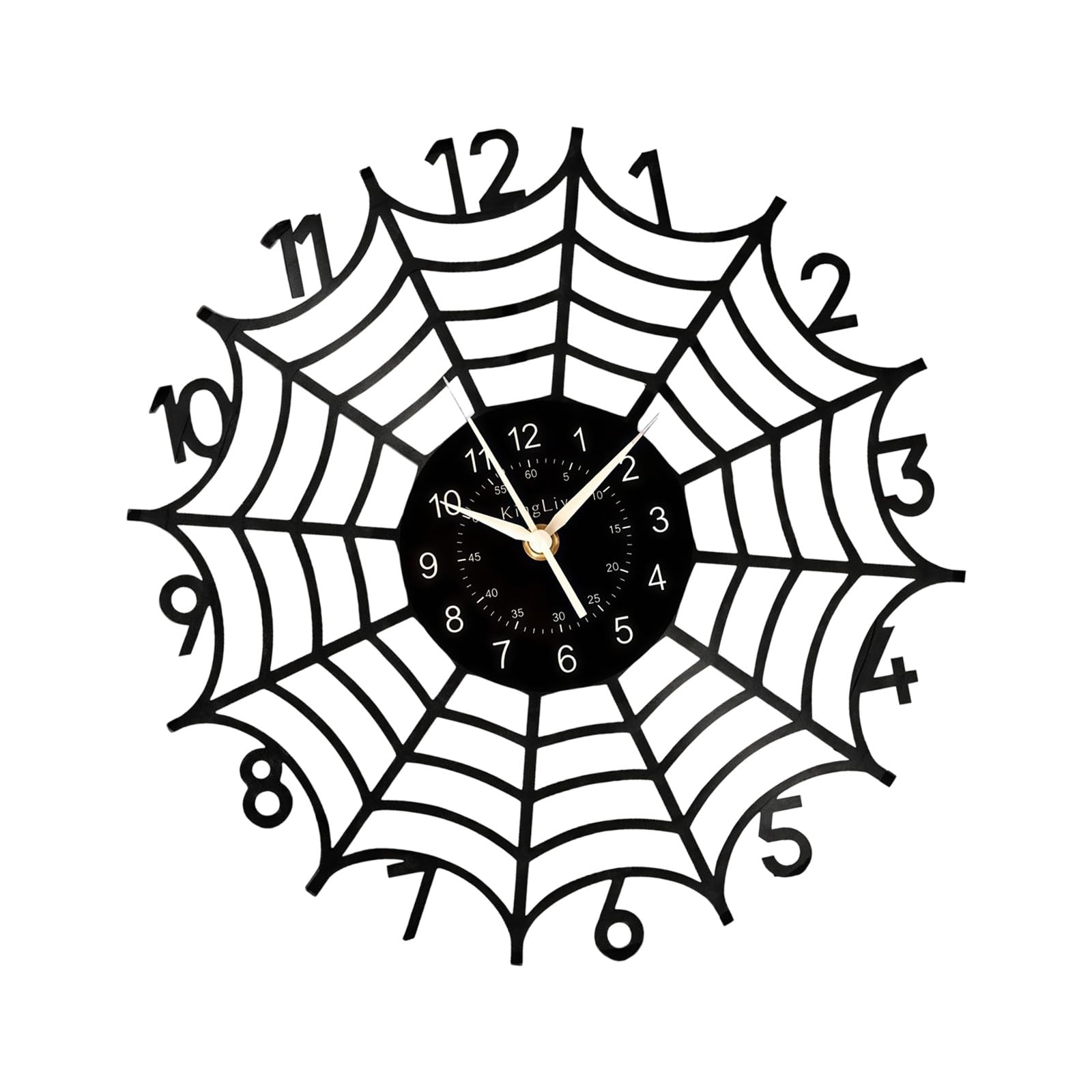 ZEPFJHE Spiders Web Wall Clock Decorative Clocks Silents None Ticking Battery Operated Arabic Numerals Clocks for Kitchen Spiders Web Clock