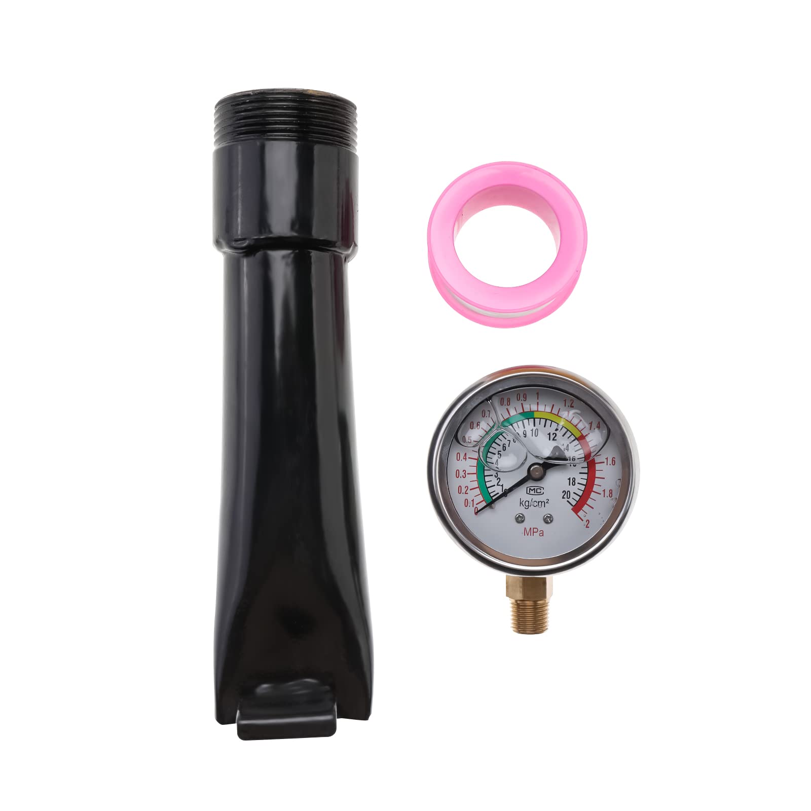 BOOMSTART Gonfiatore per pneumatici da 20 l, 6-8 bar, cannone ad aria in acciaio, per pneumatici Bazooka, con manometro, per camion, auto (rosso)