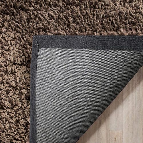 Image of Solid Fluffy Rugs and Carpet for Hall and Drawing Room 5x5 Square Light Brown Color