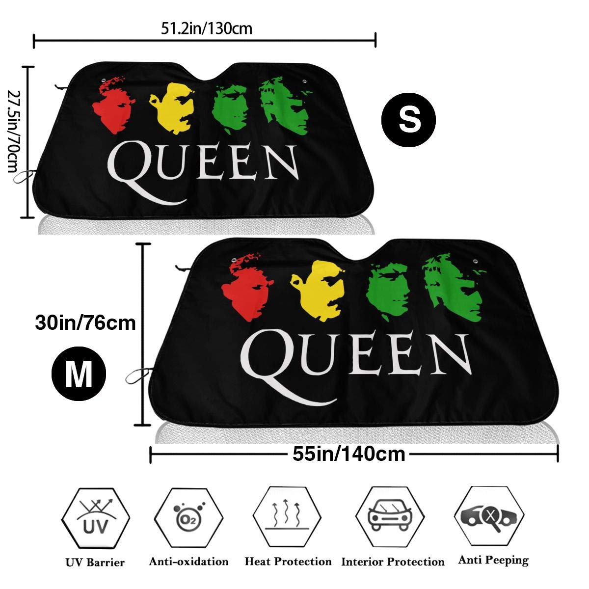 : QUEEN クイーン バンド メンバー ロゴ サンシェード