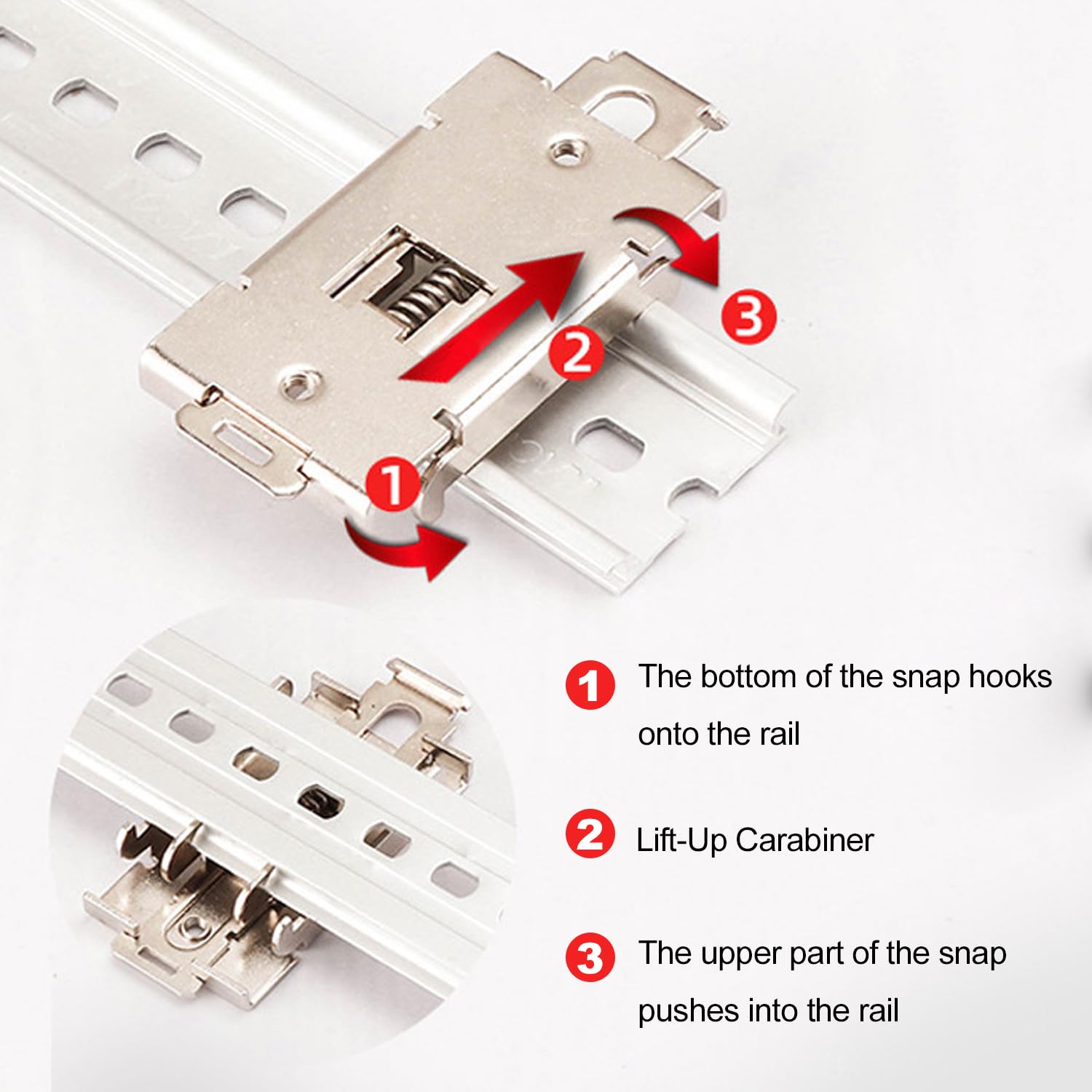 4 Piezas Pinza de Sujeción para Relé de Estado Sólido, Con Tornillos de Fijación, Proporciona una Sujeción Estable, Adecuada para Adaptador de Carril DIN de 35 mm (tamaño uniforme)