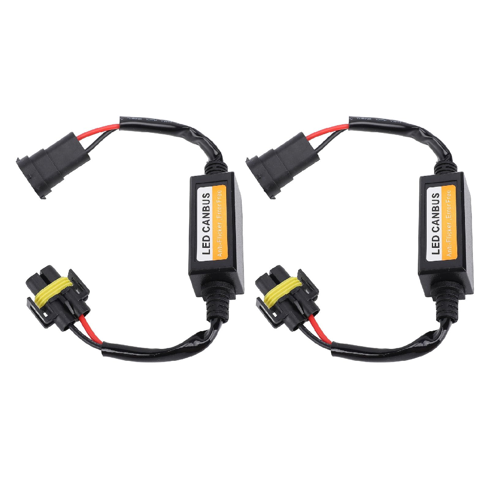 2Pcs LED Headlight Decoder Anti Flickering Harness Error Resistor Canceller Capacitor Canbus Decoder for Vehicle with H8 H9 H11 Connector Headlight