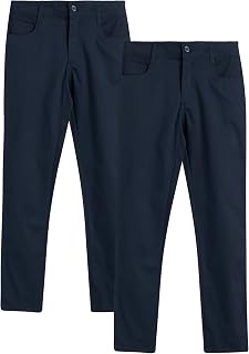 Girls' School Uniform - Cotton Twill Khaki Jogger Pants (2 Pack)