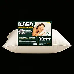Travesseiro Viscoelástico Nasa Cervical Látex Ortopédico Viagem Ergo Prime Ergonômico Premium Fibra de Bambu Automoldável, Termossensível, Branco D40 Hipoalergênico Conforto ao Dormir 40x60x13 Anter