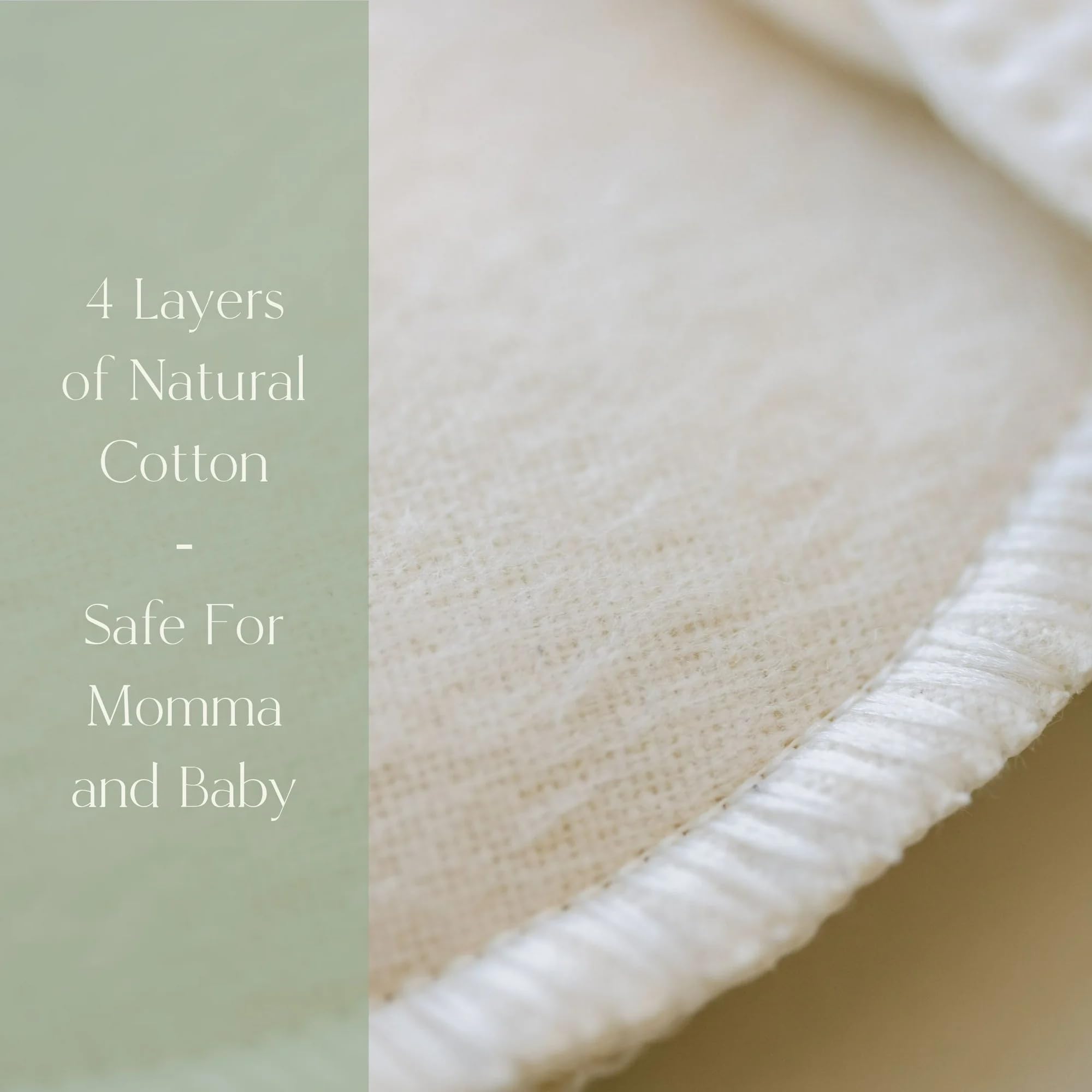NuAngel Washable Nursing Pads 100% Cotton - Natural - 8 pads - Made in U.S.A.