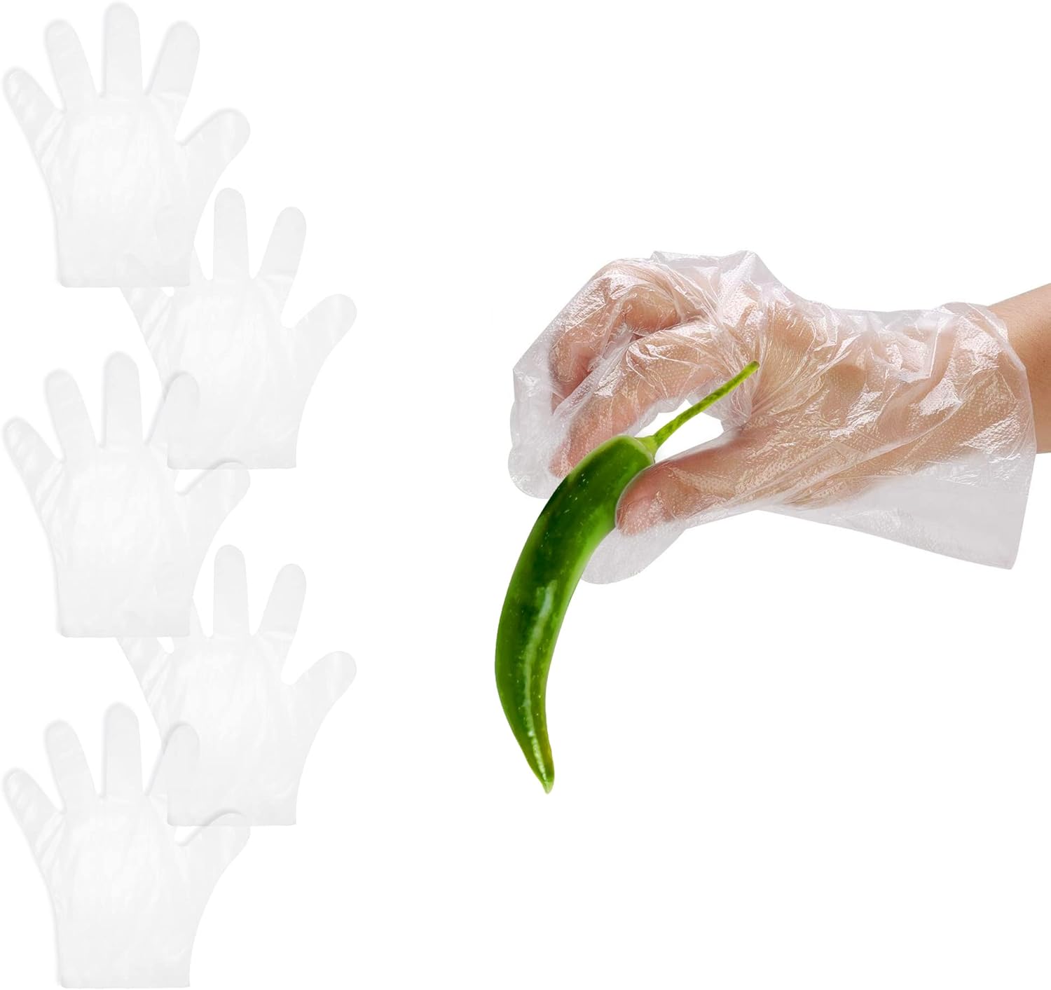 APQ Clear Non-Steril Polyethylene Gloves for Cleaning, Cooking, Supermarkets.