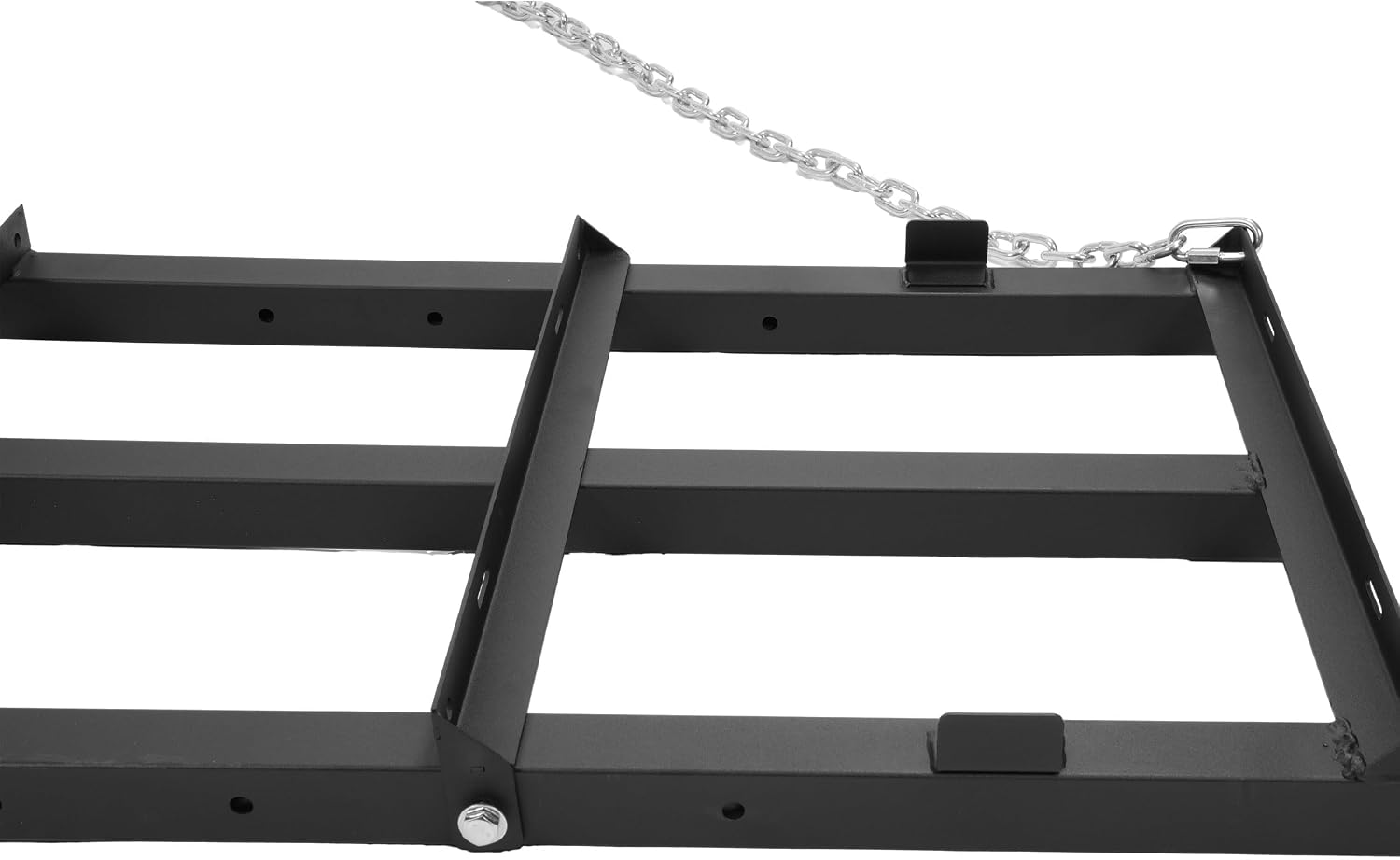 6FT Drag Harrow Driveway Grader Tow Behind Drag Lawn Leveling Rake for UTV ATV Tractor Mower Land Leveler Lawn Leveling Rake W/ 4FT Chain Steel -Black