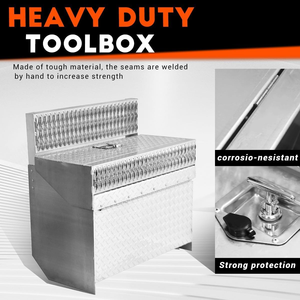 Aluminum Diamond Plate Cab Entry Box, 31 Inch Step Battery Box, Compatible With Peterbilt 385, 377, 378, 379, 389