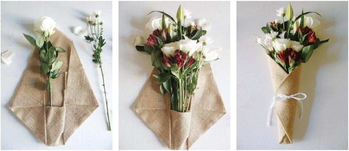 Burlap Bouquets 14" Open x 20-3/4" High (10 Pack)