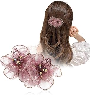 FASELE ヘアクリップ バレッタ キラキラ 花 メッシュ ヘッドドレス ウェディング ヘアアクセサリー 髪飾り 髪留め 結婚式 ヘアピン かわいい 着物髪飾り 優雅的 オシャレ 母の日 七五三 プレゼント 贈り物