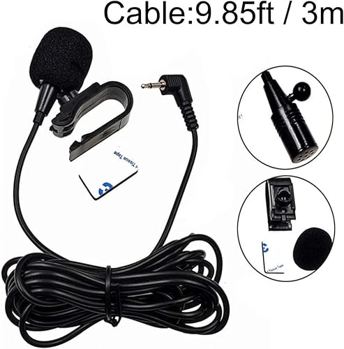 Miniatura 3 de Micrófono de coche de 0.138 in, micrófono para unidad principal de vehículo GPS habilitado para DVD, micrófono de audio estéreo con cable de 9.8 ft,
