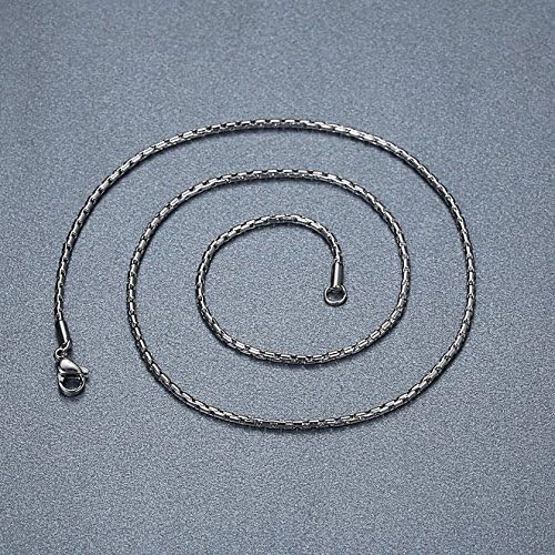 Fervent Men's Stainless Steel Chain [Lord's Prayer Necklace] Cross & Ring Halo - Black Pendant - Christmas Gift - Image 3