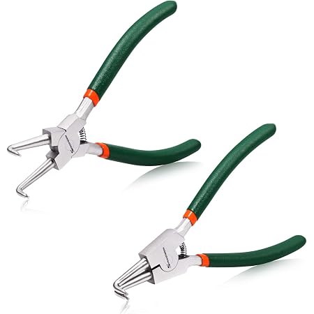 Amazon.com: SPEEDWOX - Juego de 2 alicates para circlip (diámetro de la  punta, 0,07 pulgadas, 7.0 in, alicates internos externos, alicates de  anillo de retención pesados, mandíbulas curvadas para quitar anillos de