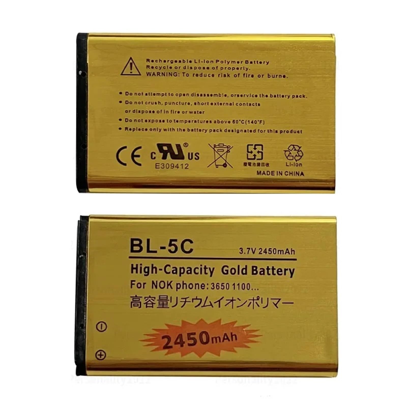 BL-5C - Batteria di ricambio per telefoni cellulari 1600, 6230, 2600, 1100