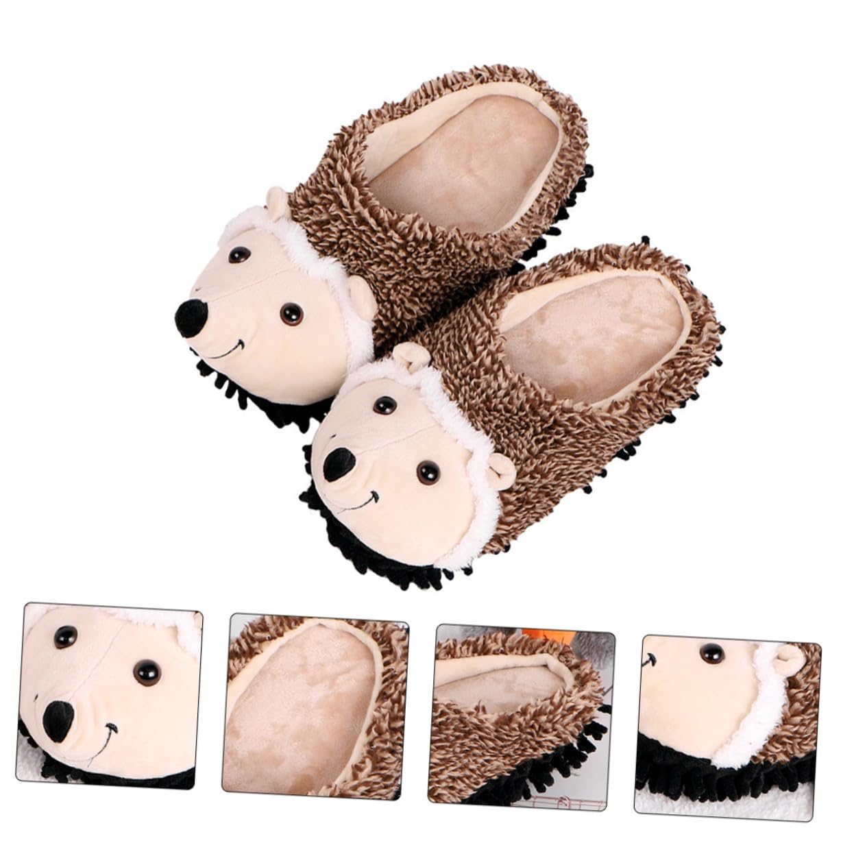 Beaupretty Pantuflas de Erizo de Dibujos Animados Talla 35-36 Felpa Algodón