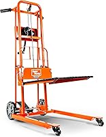 SuperHandy Patented Material Lift Stacker: 330 lbs Capacity, 40" Max Lift, Swivel Casters & 8" PU Wheels for Warehouses